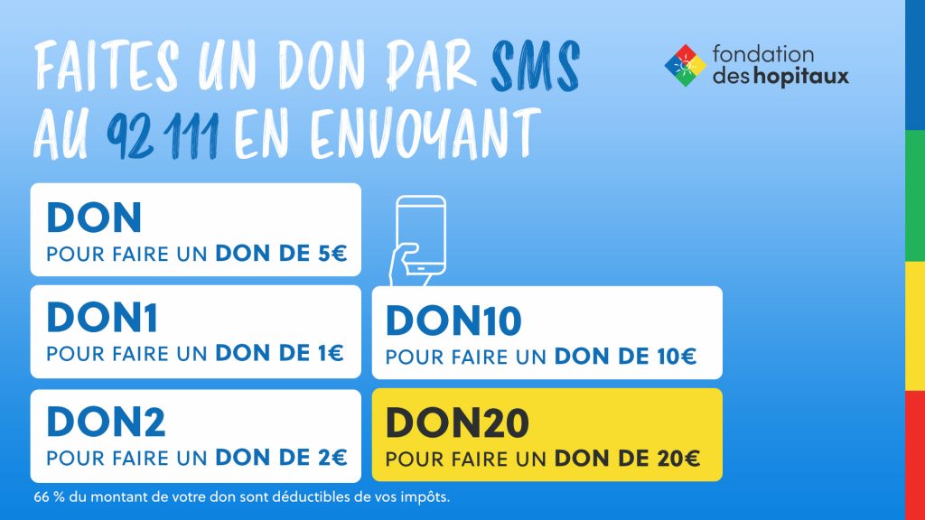 Faire un don par SMS en faveur de la Fondation des Hôpitaux